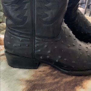 Woman’s leather ostrich boots size 8